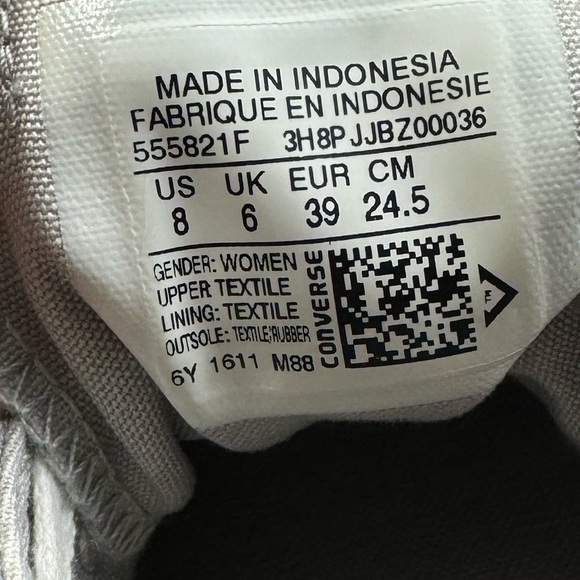 Converse all star silver low top women’s size 8 - Picture 5 of 6